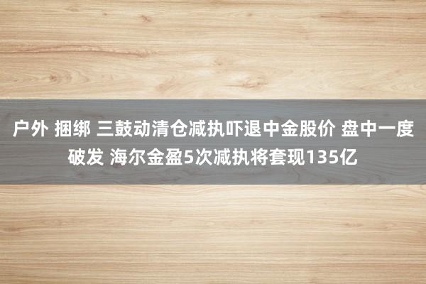 户外 捆绑 三鼓动清仓减执吓退中金股价 盘中一度破发 海尔金盈5次减执将套现135亿