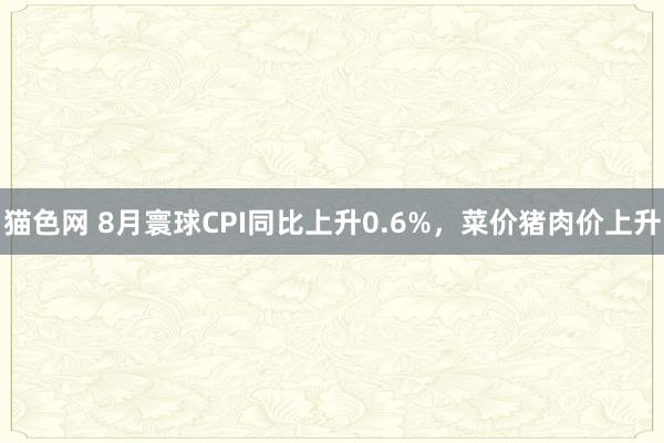 猫色网 8月寰球CPI同比上升0.6%，菜价猪肉价上升