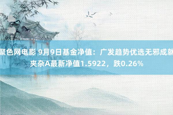 聚色网电影 9月9日基金净值：广发趋势优选无邪成就夹杂A最新净值1.5922，跌0.26%