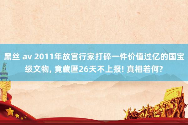 黑丝 av 2011年故宫行家打碎一件价值过亿的国宝级文物， 竟藏匿26天不上报! 真相若何?