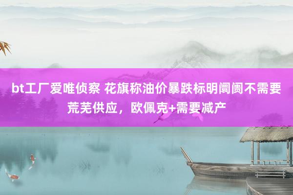 bt工厂爱唯侦察 花旗称油价暴跌标明阛阓不需要荒芜供应，欧佩克+需要减产