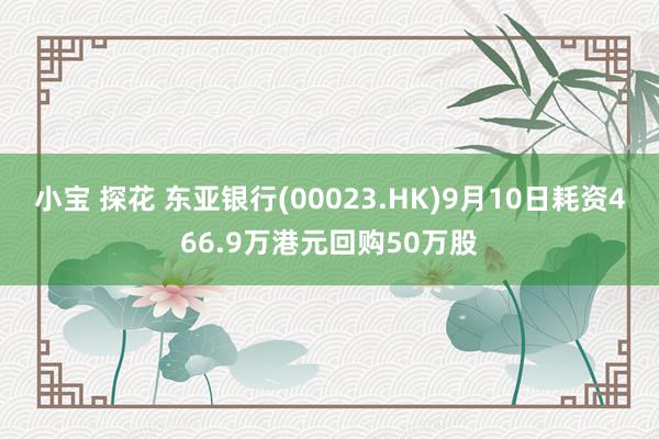 小宝 探花 东亚银行(00023.HK)9月10日耗资466.9万港元回购50万股