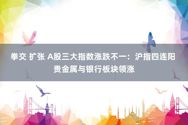 拳交 扩张 A股三大指数涨跌不一：沪指四连阳 贵金属与银行板块领涨