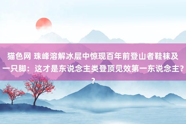 猫色网 珠峰溶解冰层中惊现百年前登山者鞋袜及一只脚：这才是东说念主类登顶见效第一东说念主？