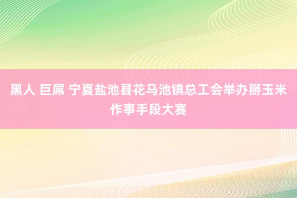 黑人 巨屌 宁夏盐池县花马池镇总工会举办掰玉米作事手段大赛