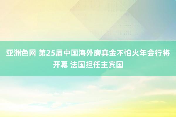 亚洲色网 第25届中国海外磨真金不怕火年会行将开幕 法国担任主宾国