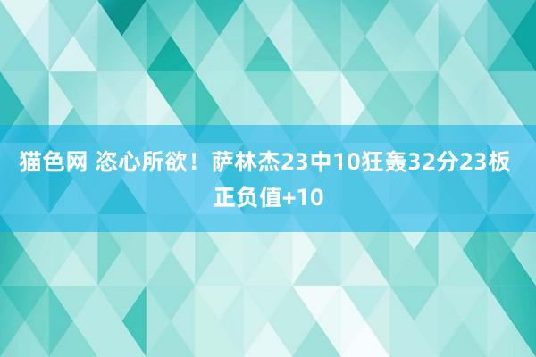 猫色网 恣心所欲！萨林杰23中10狂轰32分23板 正负值+10