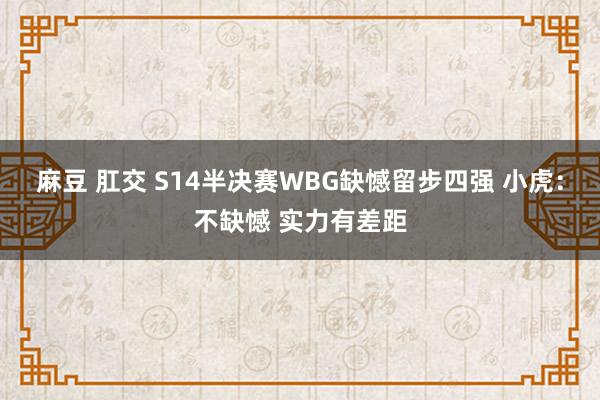 麻豆 肛交 S14半决赛WBG缺憾留步四强 小虎：不缺憾 实力有差距