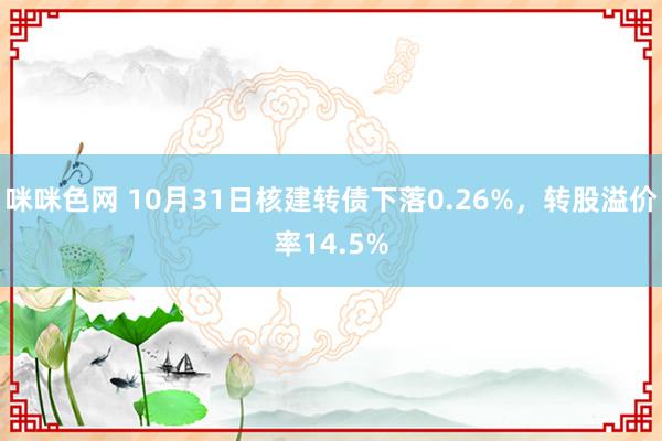 咪咪色网 10月31日核建转债下落0.26%，转股溢价率14.5%