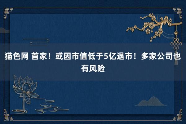 猫色网 首家！或因市值低于5亿退市！多家公司也有风险