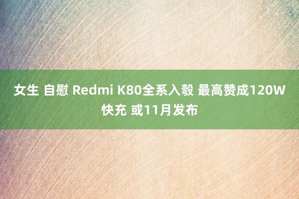 女生 自慰 Redmi K80全系入彀 最高赞成120W快充 或11月发布