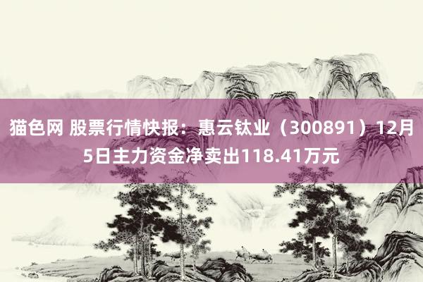 猫色网 股票行情快报：惠云钛业（300891）12月5日主力资金净卖出118.41万元