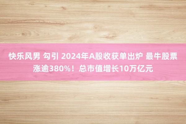 快乐风男 勾引 2024年A股收获单出炉 最牛股票涨逾380%！总市值增长10万亿元