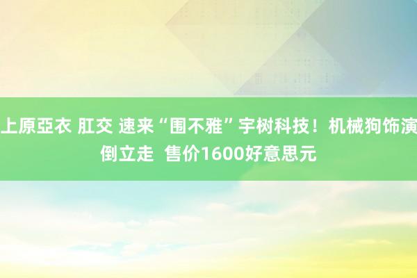 上原亞衣 肛交 速来“围不雅”宇树科技！机械狗饰演倒立走  售价1600好意思元