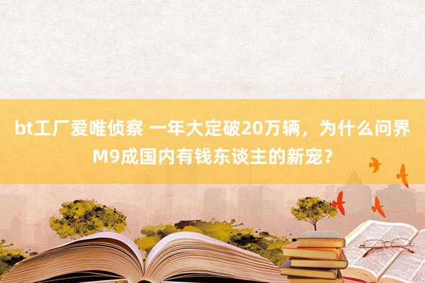 bt工厂爱唯侦察 一年大定破20万辆，为什么问界M9成国内有钱东谈主的新宠？