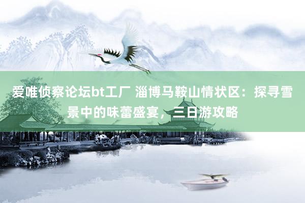 爱唯侦察论坛bt工厂 淄博马鞍山情状区：探寻雪景中的味蕾盛宴，三日游攻略